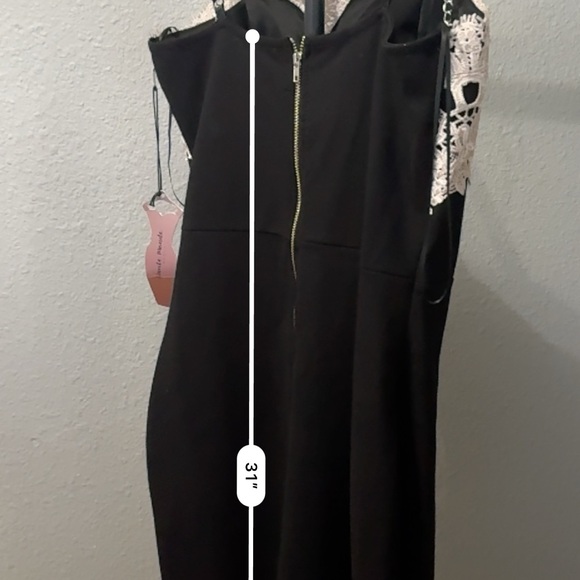 Haute Monde Black and White Lace-Trim Strapless Mini Dress - Picture 5 of 6